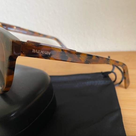 Balmain tortoiseshell BL2110 sunglasses gold brown aviator NEW in case 2110 - Picture 3 of 9
